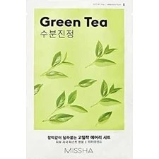 Resim Larskas Mıssha Yeşil Çay Özlü Nemlendirici Yaprak Maske (1AD) Airy Fit Sheet Mask Green Tea 