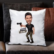 Resim Nişan Alan Erkek Karikatürlü Yastık 