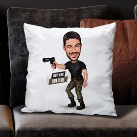 Resim Nişan Alan Erkek Karikatürlü Yastık 