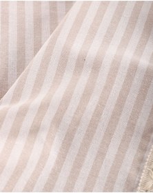 Resim Dnc Home Tekstil Bej Çizgili Keten Ponponlu Masa Örtüsü Bej 