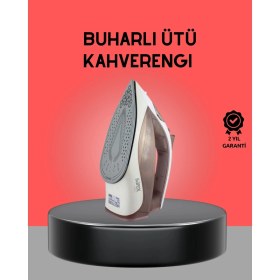 Resim Hsc Bilişim Kahverengi Buharlı Ütü 2200W Sürekli Buhar 120 G Şok Buhar 