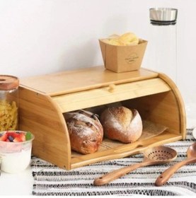 Resim Dekoratif Bambu Ekmek Kutusu Bambu 
