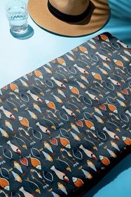 Resim Dijital Baskı Plaj Deniz Havlusu Balık Desenli Peştamal HVL0070 