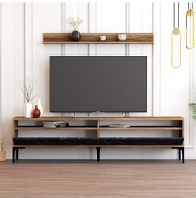 Resim Variant Istanbul Tv Ünitesi - Ceviz / Siyah Mermer 