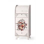 Resim Sivas Gözde Çekmeceli Çiçek Desenli Kiler Dolabı / Ekmeklik - Beyaz 