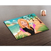 Resim Kişiye Özel Kadın Güzellik Uzmanı Karikatürlü Ahşap Puzzle-3 