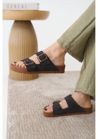 Resim Daxtors Arizona Günlük Ortopedik Unisex Çift Tokalı Terlik Siyah 