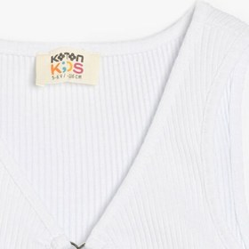 Resim Koton V Yaka Tight Fit Kız Çocuk Atlet 5SKG30015AK Beyaz 