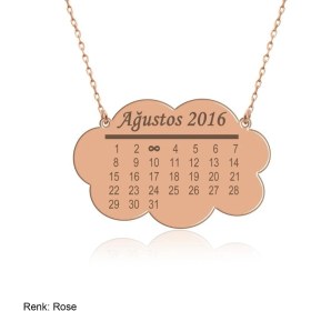 Resim İndigo Takı Bulut Figürlü Takvim Gümüş Kolye 