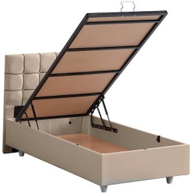 Resim Tavira Tek Kişilik Baza Başlık Letto Yatak Seti - Bej 120 x 200 