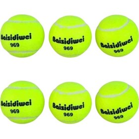 Resim 6 Lı Tenis Topu Seti Dayanıklı Yüksek Zıplama Performans Topları 