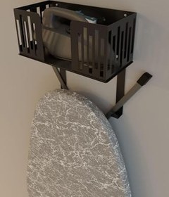 Resim Risingmaber Siyah Duvara Monte Ütü ve Ütü Masası Tutucu, Organizer, Ütü ve Ütü Masası Askısı MT111S 