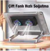 Resim Coofbe Çift Fanlı RGB Işıklı Yükseklik Ayarlı Notebook Soğutucu Coofbe