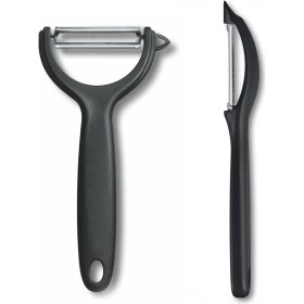 Resim Lirazon 2'li Soyacak Set, Siyah Meyve Sebze Soyacağı, Dik ve Yan Soyma Seti, Paslanmaz Kaliteli Bıçaklı 