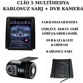 Resim Clio 5 Tesla Multimedya 4-64 + Kablosuz Sarj + Dvr Kaza Kayıt Kamera 9" 