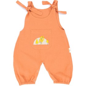 Resim Sakura Turuncu Unisex Bebek Keten Tulum 