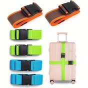 Resim 2/4-Lu Moda Valiz Kemerleri, Ayarlanabilir Seyahat Aksesuarı, Hırsızlığa Karşı Çanta Kemeri, Polyester ve Spandeks Malzeme, Çeşitli Valiz Boyutları için Güvenli Oturum - Yılbaşı ve Noel Hediyeleri için İdeal 