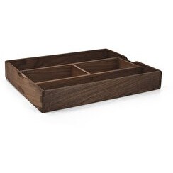 Resim WOODSAKA Yoi Ayarlanabilir Masaüstü Organizer Aksesuar Kutusu - Ceviz Ağacından - 32.2x26.2x4 CM 