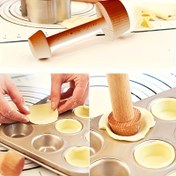 Resim 1 adet Çift Taraflı Ahşap Yumurta Tart Kalıbı - Pasta ve Pastalar için Mükemmel, Yemek Servis Ekipmanları 