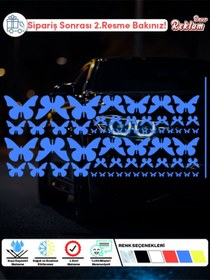 Resim Onur Reklam Holografik Kelebek Sticker Seti – Suya Dayanıklı 62’li Dekoratif Etiket 