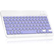 Resim TezMax Concord C-754 10.1" Uyumlu Kablosuz Bluetooth Şarj Edilebilir Mini Q Klavye - Mor 
