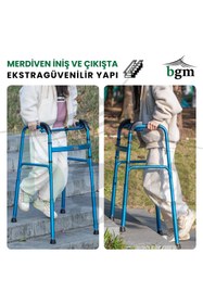Resim bgm Merdiven Destekli Yürüteç Walker Yüksek Kalite Katlanır Merdiven Tipi Walker 