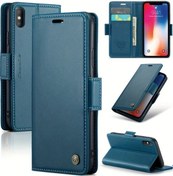 Resim Sunshine022 iPhone Uyumlu X Xs İçin Mavi Rfıd Deri Kılıf Kartlık Manyetik Ayaklı 