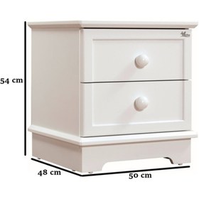 Resim Meltem Classy Beyaz Genç Odası Komodin 