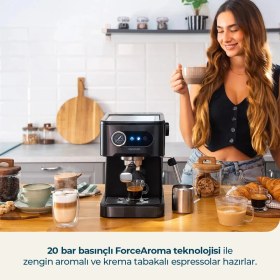 Resim Cecotec Power Espresso 20 Pro Latte Espresso Makinesi 20 Bar Basınç Süt Köpürtme Profesyonel Kahve Deneyimi 