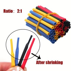 Resim 120 adet / 60 adet Isı Küçülme Tüpü, Çapı 2mm olan Küçük Boyutta, İzole Renkli Isı Küçülme Tüpü. 