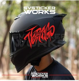 Resim Vertigo Yazılı Kask Sticker Tüm Kasklar Uyumlu Tek Yön 1 Adet Kırmızı 