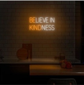 Resim Belıeve In Kındness Yazılı Neon Tabela Turuncu 