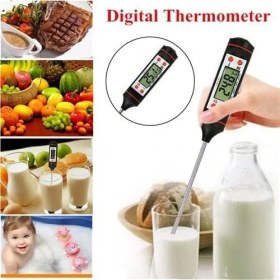Resim Gıda Termometresi Dijital Sıcaklık Derece Kutulu Et Süt Mama Yemek Isı Ölçer 