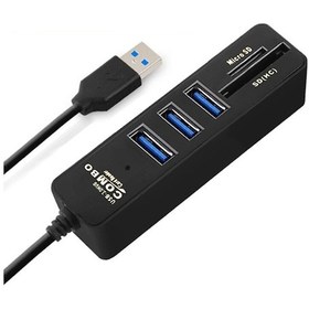 Resim TriLine Combo 3 Port USB3.0 Hub Tf Sd Kart Okuyucu 