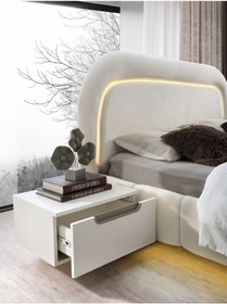 Resim Kumsal Mdf Bazalı Karyola Ve Başlık 