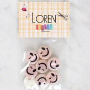 Resim Loren Crafts 8'li Gülen Yüz Düğme - 1026 