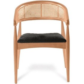 Resim Gazel Hazeranlı Ahşap Bohem Sandalye Natural - Antrasit 