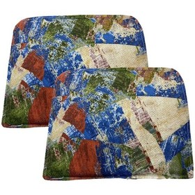 Resim Knsz sırt minderi 2 li mazlum geometrik desen cırtlı tel sandalyesi sırtı için 