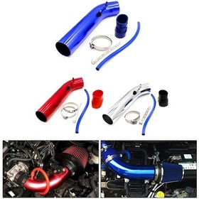 Resim Sones Evrensel Hava Girişleri Kısa Soğuk Yarış Alüminyum Hava Emme Borusu Hortumu, Koni Filtre Kiti Sistemi İle Mavi 