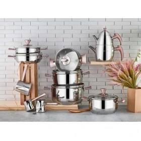 Resim Aryıldız Piramit Orient 20 Parça Çeyiz Seti Rose Gold 