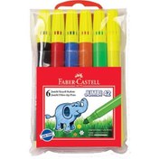 Resim Faber-Castell Keçeli Boya Kalemi Jumbo Neon Fosforlu 6 Renk Jumbi 42 30642 
