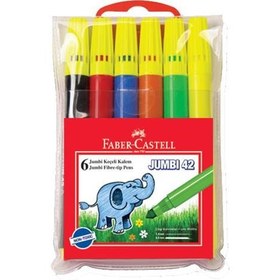 Resim Faber-Castell Keçeli Boya Kalemi Jumbo Neon Fosforlu 6 Renk Jumbi 42 30642 