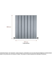 Resim Hammam 600 x 475 mm Amber Yatay Gümüş Gri Alüminyum Radyatör Standart Bağlantı 