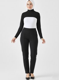Resim LA SEFA Dik Yaka Boyunluklu Kolluk Siyah Uzun Kollu Boyunluk Tesettür Boyunluk Balıkçı Yaka Bodysuit 