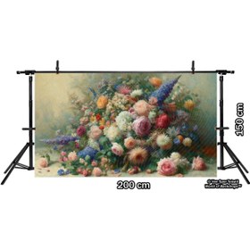 Resim Venspor Renkli Çiçek Buketi Arkaplan, 200x150cm, Fon, Duvar Örtüsü 