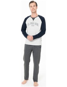 Resim U.S. Polo Assn. Erkek Lisanslı Kışlık Uzun Kol Pijama Takım 18965 Lacivert 