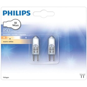 Resim Philips 12V 50W Halojen Kapsül Ampül 2'Lİ PAKET 