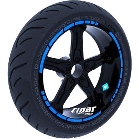 Resim Moto GP Stili Azur Mavi Jant Şeridi Sticker Çınar Extreme 
