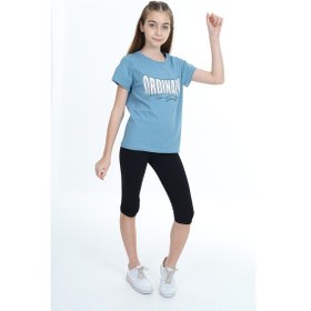 Resim Toontoy Kids Toontoy Kız Çocuk Ordınary Yazı Baskılı Kaprili Takım Mavi 