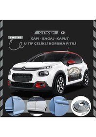 Resim Citroen C3 Oto Araç Kapı Koruma Fitili 5 Metre Parlak Gri Renk 
